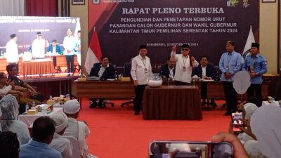 Tahapan Pilkada Kaltim 2024: KPU Tetapkan Isran-Hadi Nomor 1, Rudy-Seno Nomor 2
