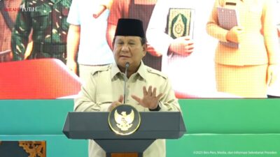 Presiden Prabowo Subianto menghadiri acara akad massal KPR FLPP di Serang