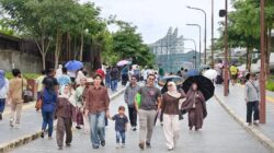 Suasana libur lebaran di IKN dan dipadati oleh ratusan ribu pengunjung. (IST)