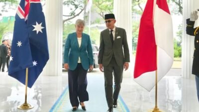 Menteri Luar Negeri (Menlu) RI Arrmanatha Nasir bertemu dengan Menlu Australia Penny Wong di Gedung Pancasila, Kementerian Luar Negeri, Jakarta Pusat, Kamis (22/10/2026).