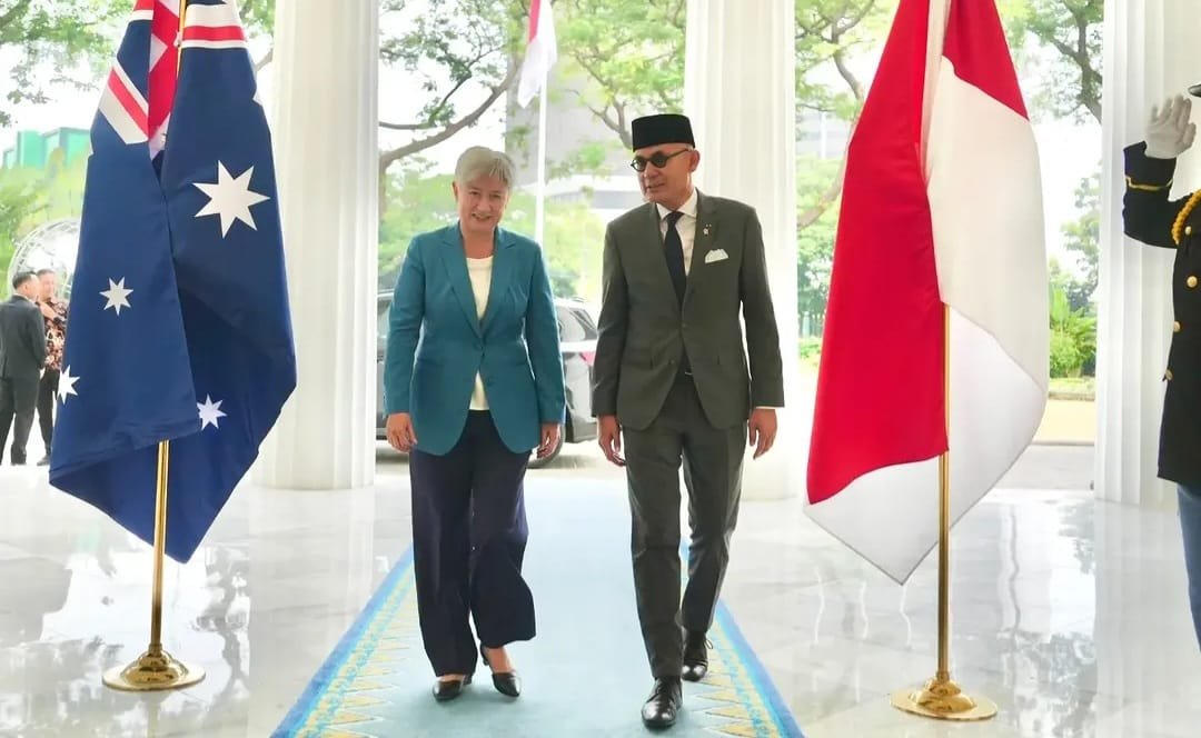 Menteri Luar Negeri (Menlu) RI Arrmanatha Nasir bertemu dengan Menlu Australia Penny Wong di Gedung Pancasila, Kementerian Luar Negeri, Jakarta Pusat, Kamis (22/10/2026).