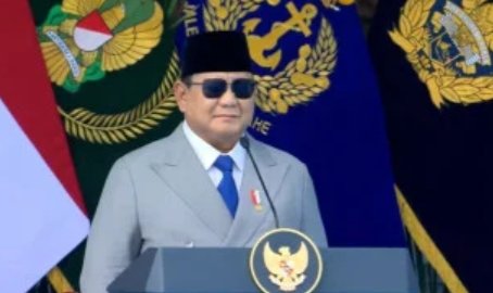 Presiden Prabowo Subianto saat peringatan HUT ke-81 TNI di Mabes TNI, Cilangkap, Jakarta Timur, Senin (5/10/2026).