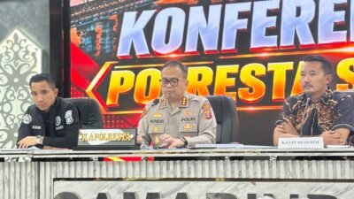 Konferensi Pers Kapolresta Samarinda, Kombes Pol Hendri Umar soal dugaan tertinggalnya kawat penuntun medis atau guidewire di dalam jantung pasien RSUD AWS